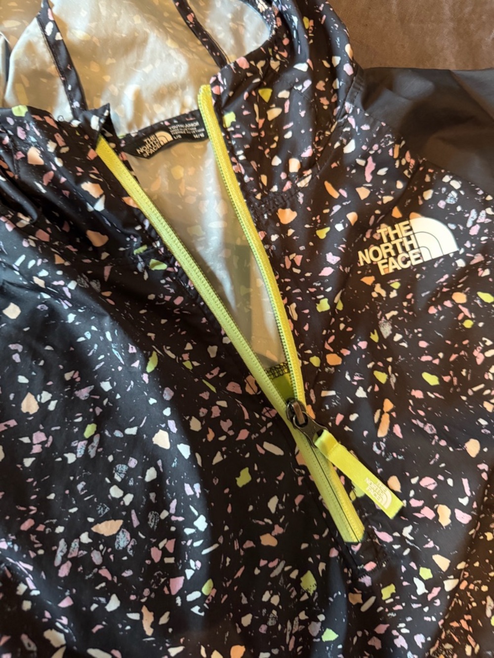 The North Face Kids Black Multi-Color Speckled Hooded Jacket - Picture 4 of 4